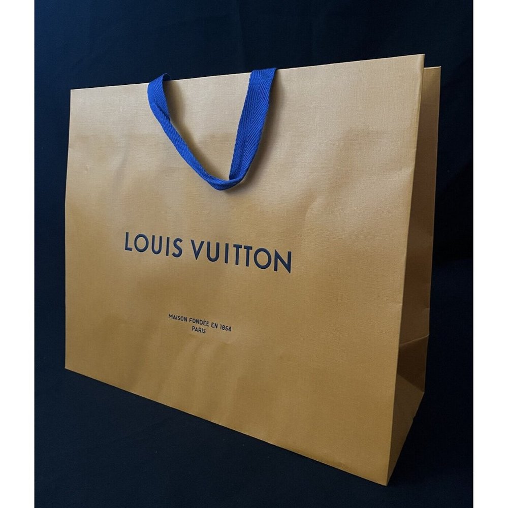 Louis Vuitton Paper Reusable Shopping Bag Orange 13.5" x 16" x 6"